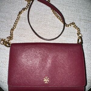 Tory Burch Burgundy Crossbody Bag